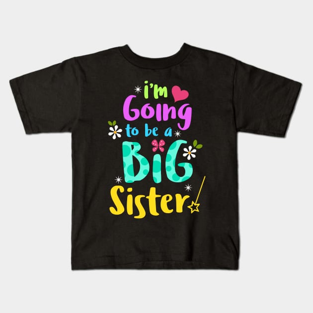 Big Sister Baby Announcement Shirt Kids T-Shirt by ThreadsMonkey